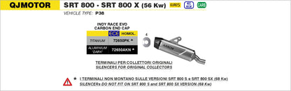 Terminale Indy Race EVO titanio con fondello carby