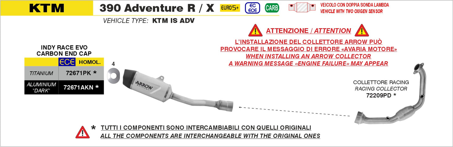 Terminale Indy Race EVO alluminio Dark con fondello carby