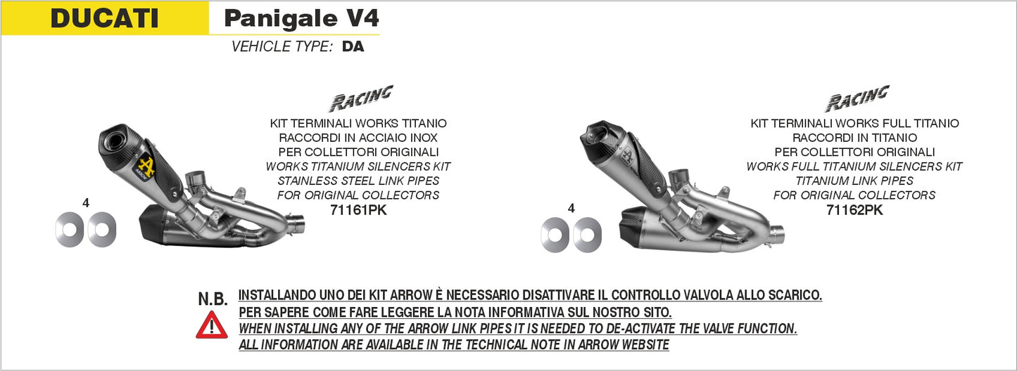 Terminali Works titanio (Dx+Sx) con raccordi in titanio
