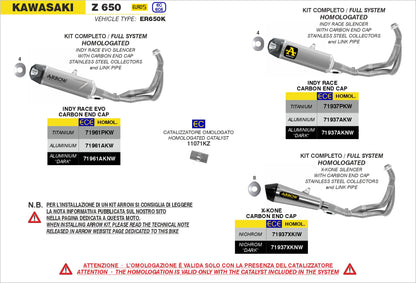 Kit completo Indy Race titanio con fondello carby