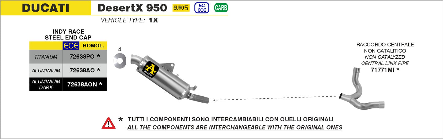 Terminale Indy Race EVO titanio con fondello inox