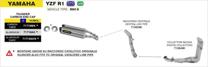 Terminali Thunder alluminio Dark (Dx+Sx) con fondello carby