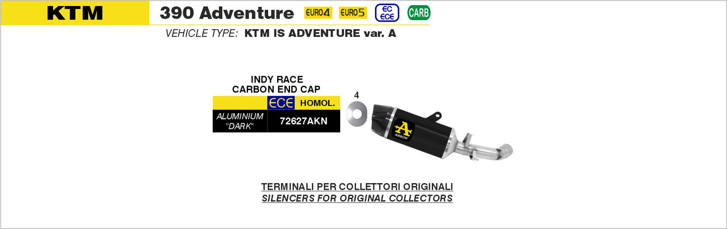 Terminale Indy Race alluminio Dark con fondello carby