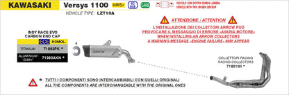 Terminale Indy Race EVO alluminio Dark con fondello carby