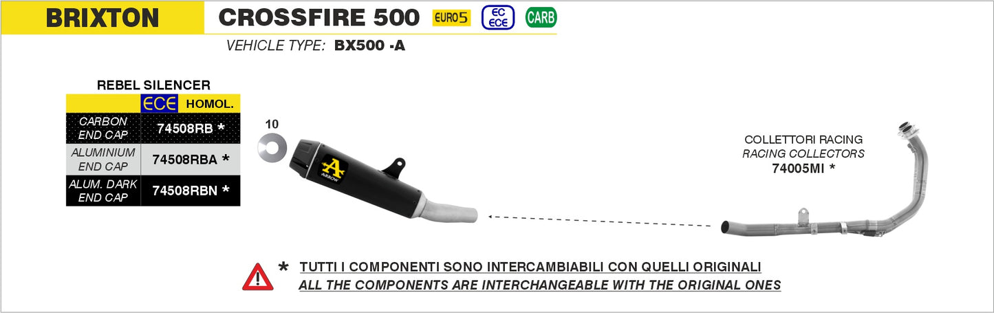 Kit terminale Rebel con fondello in alluminio lucido