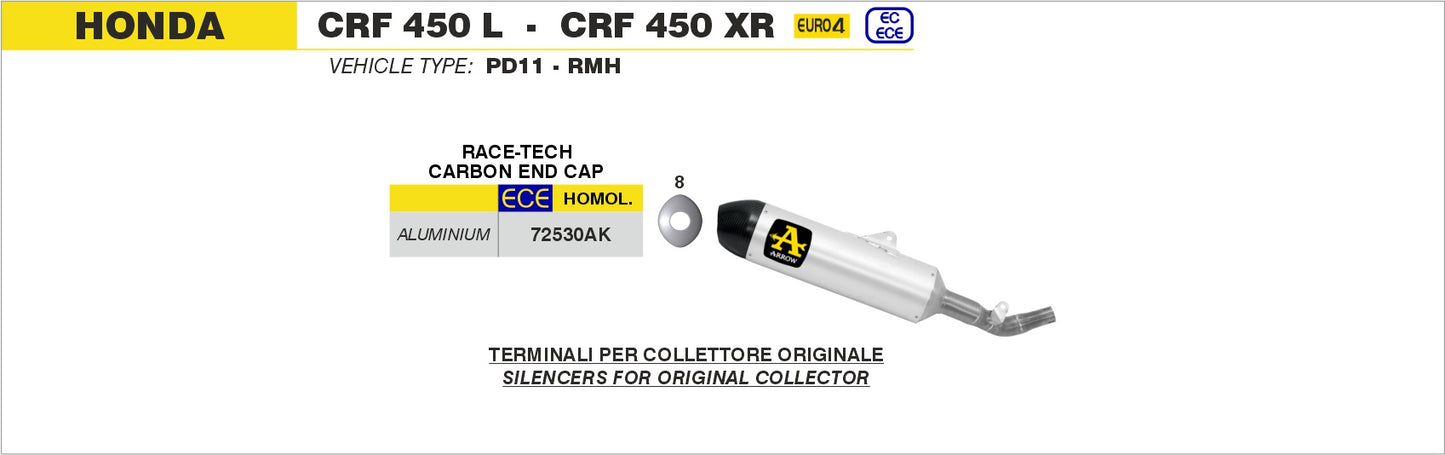Terminale Race-Tech alluminio con fondello carby catalitico omologato