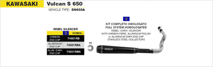 Kit completo Rebel con fondello posteriore in carbonio