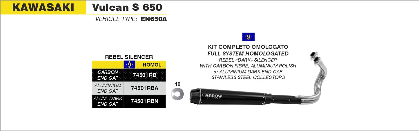 Kit completo Rebel con fondello posteriore in alluminio lucido