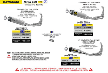 Kit completo Indy Race EVO titanio con fondello carby