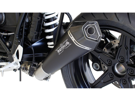 Remus Hypercone stainless steel black EC approved slip-on for BMW R 1200 NINE-T 2016-2020