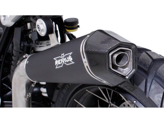 Remus Hypercone stainless steel black EC approved upswept slip-on for BMW R 1200 NINE-T 2016-2020