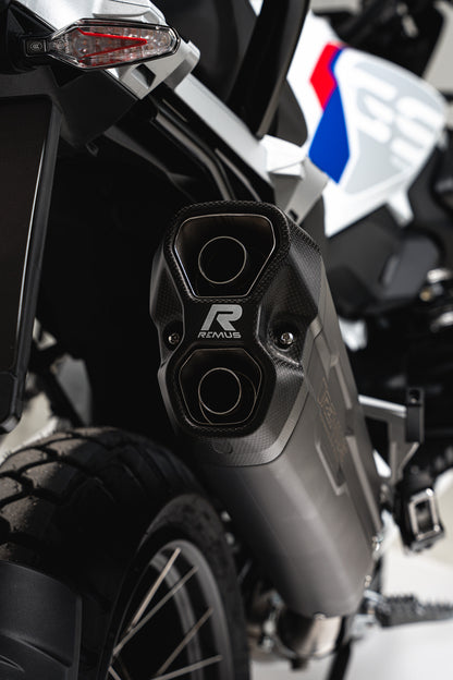 Remus 8 2.0 stainless steel black EC approved slip-on for BMW R 1250 GS /ADVENTURE 2019-2023