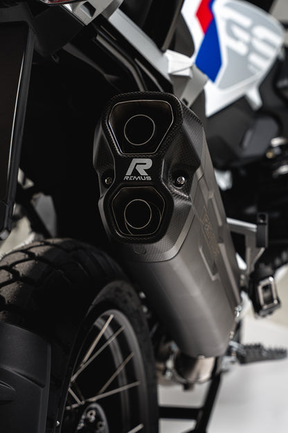 Remus 8 2.0 stainless steel black racing slip-on for BMW R 1250 GS /ADVENTURE 2019-2023