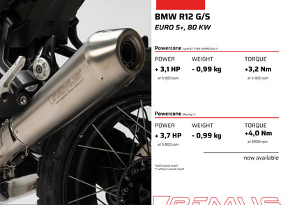 Remus Powercone stainless steel matt EC- approved slip-on for BMW R 12 G/S 2025