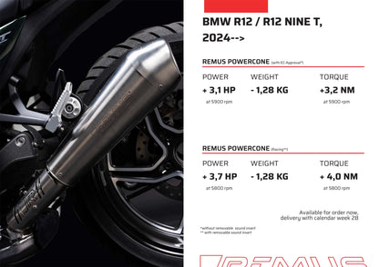 Remus Powercone stainless steel black EC- approved slip-on for BMW R 12 G/S 2025