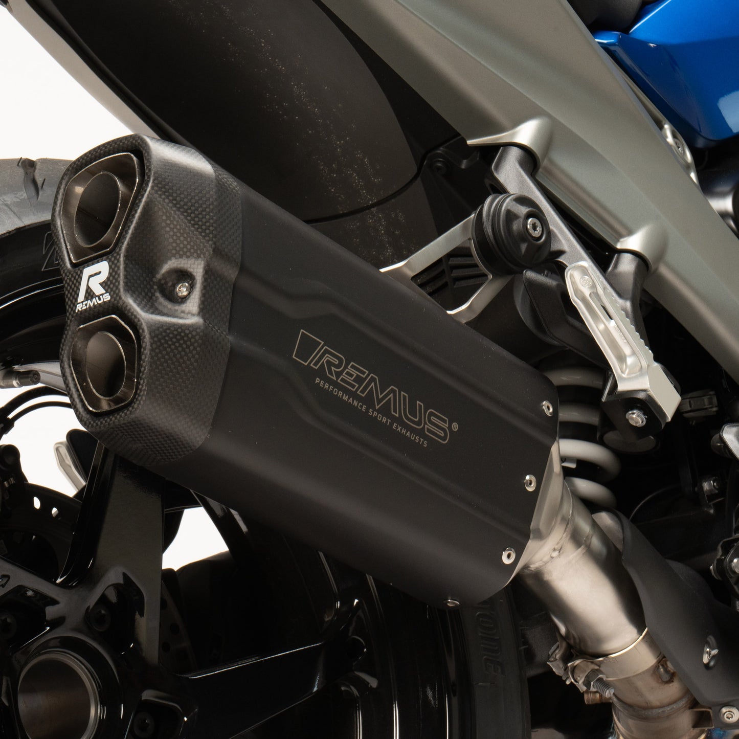 Remus 8 2.0 stainless steel black racing slip-on for BMW R 1300 RS 2025
