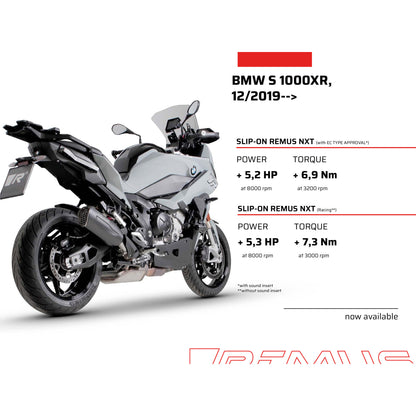 Remus Nxt stainless steel black EC- approved slip-on for BMW S 1000 XR 2020-2023