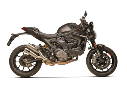 Remus Double Mesh stainless steel brushed racing slip-on for Ducati Monster 937 2021-2023