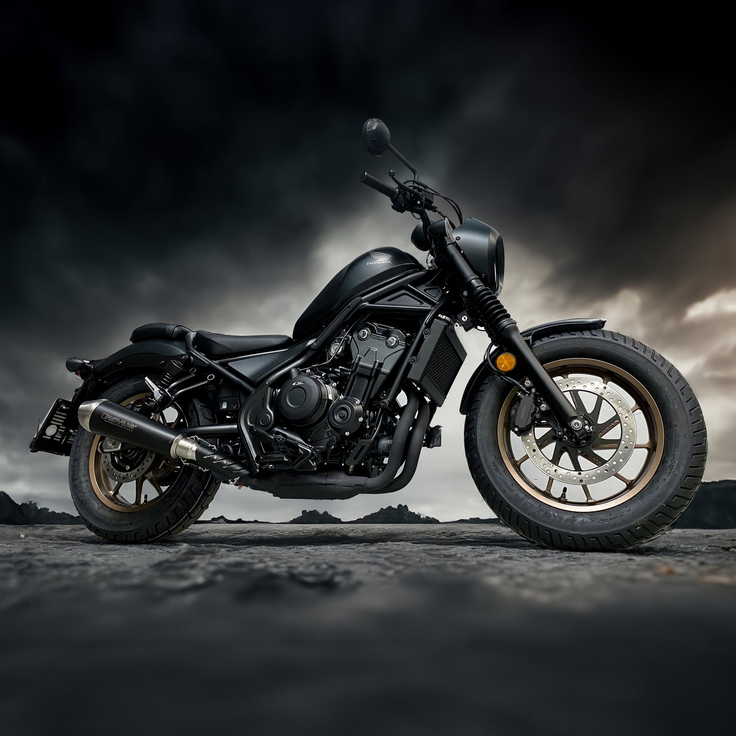Remus Powercone stainless steel black EC- approved slip-on for HONDA CMX 500 REBEL 2024-2025
