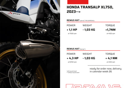 Remus Nxt stainless steel black racing slip-on for HONDA XL 750 TRANSALP 2023-2024