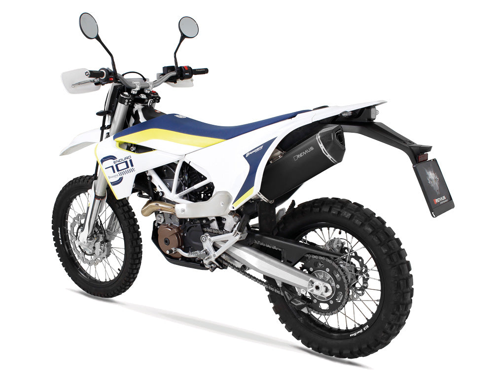 Remus Black Hawk black EEC approved slip-on for HUSQVARNA 701 ENDURO/SUPERMOTO 2017-2020