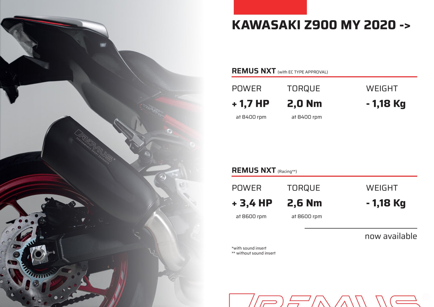 Remus Nxt stainless steel black EC- approved slip-on for KAWASAKI Z 900 2020-2024