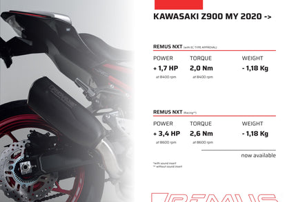 Remus Nxt stainless steel black EC- approved slip-on for KAWASAKI Z 900 2020-2024