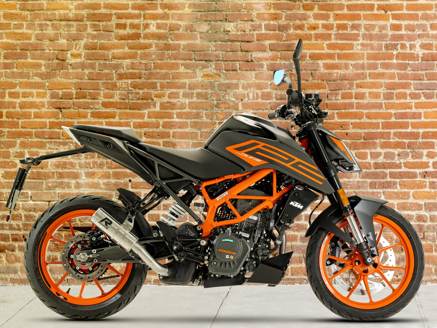 Remus Mesh stainless steel brushed homologated slip-on for KTM 390 DUKE 2021-2023