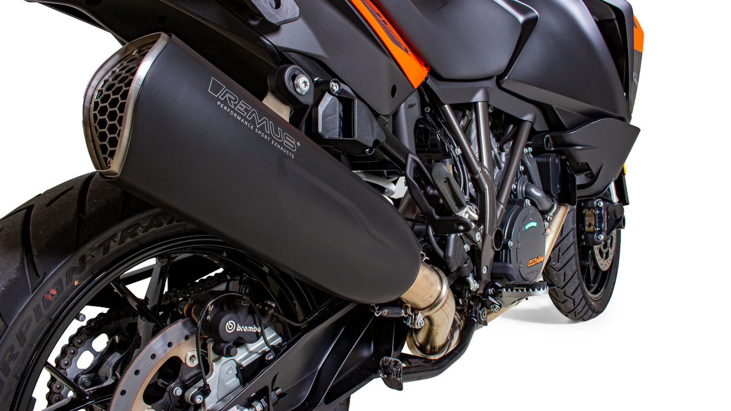 Remus Nxt stainless steel black racing slip-on for KTM 1290 SUPERADVENTURE R/S/T 2017-2020