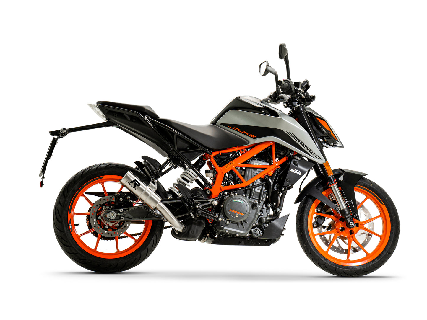 Remus Mesh stainless steel brushed homologated slip-on for KTM 390 DUKE 2021-2023