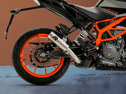 Remus Mesh stainless steel brushed homologated slip-on for KTM 390 DUKE 2021-2023