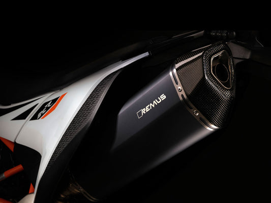 Remus Black Hawk black EEC approved slip-on for KTM 690 SMC R 2019-2020