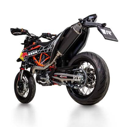 Remus full system with Black Hawk steel black racing slip-on for KTM 690 SMC R 2019-2020