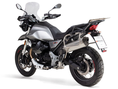 Remus Black Hawk steel matt racing slip-on for MOTO GUZZI V85 TT 2019-2023