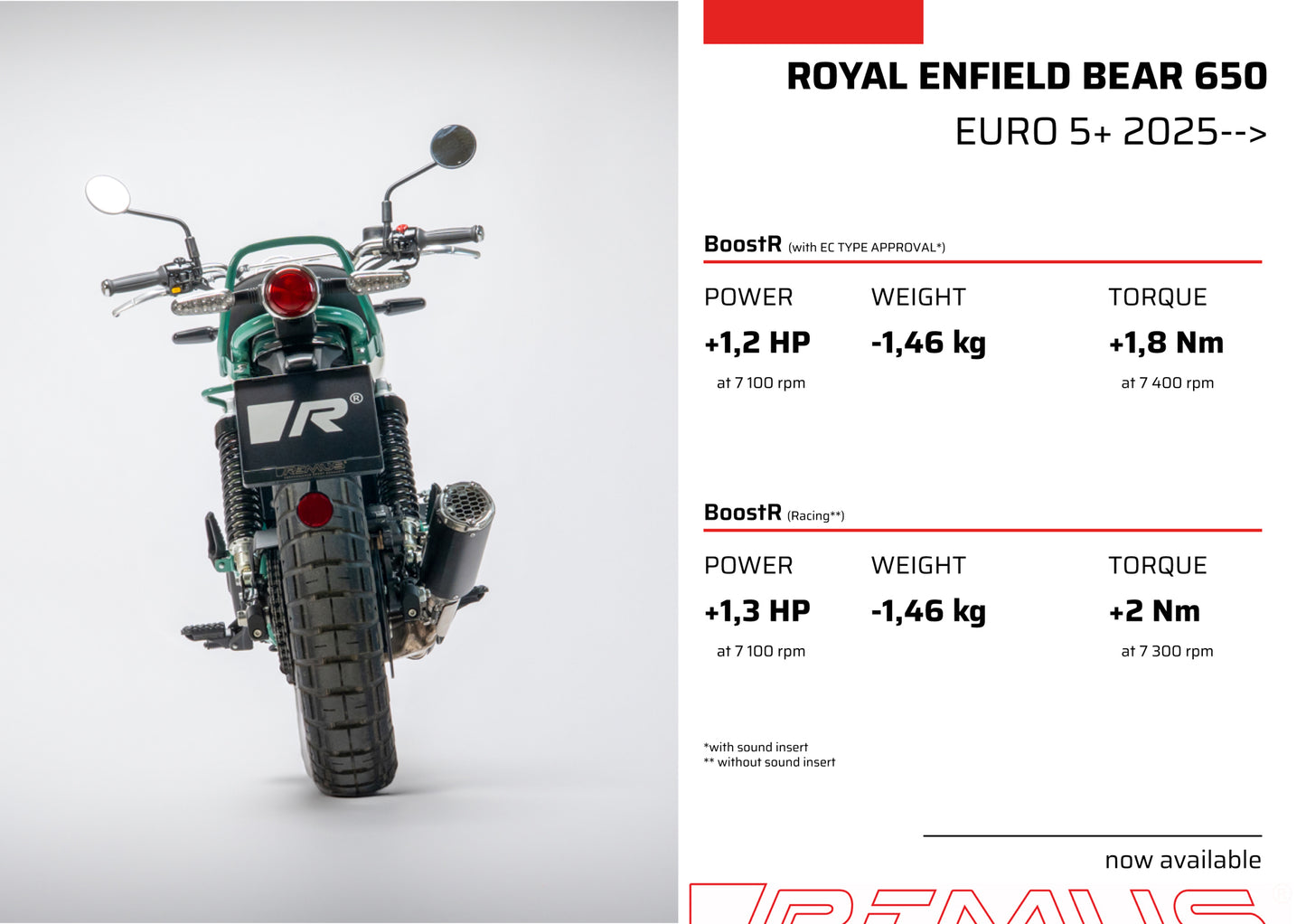 Remus BoostR EC approved slip-on for ROYAL ENFIELD BEAR 650 2025