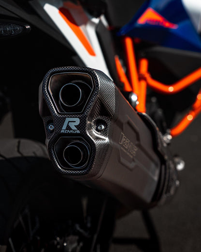 Remus 8 2.0 stainless steel black EC approved slip-on for Ktm 1290 SuperAdventure S/R 2021-2023