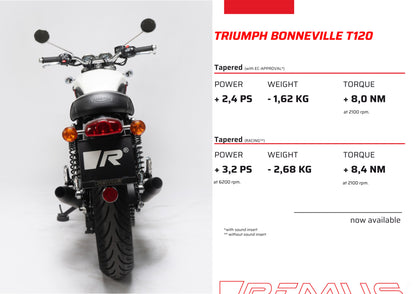 Remus Custom stainless steel black slip-ons set racing for TRIUMPH BONNEVILLE T120 2025