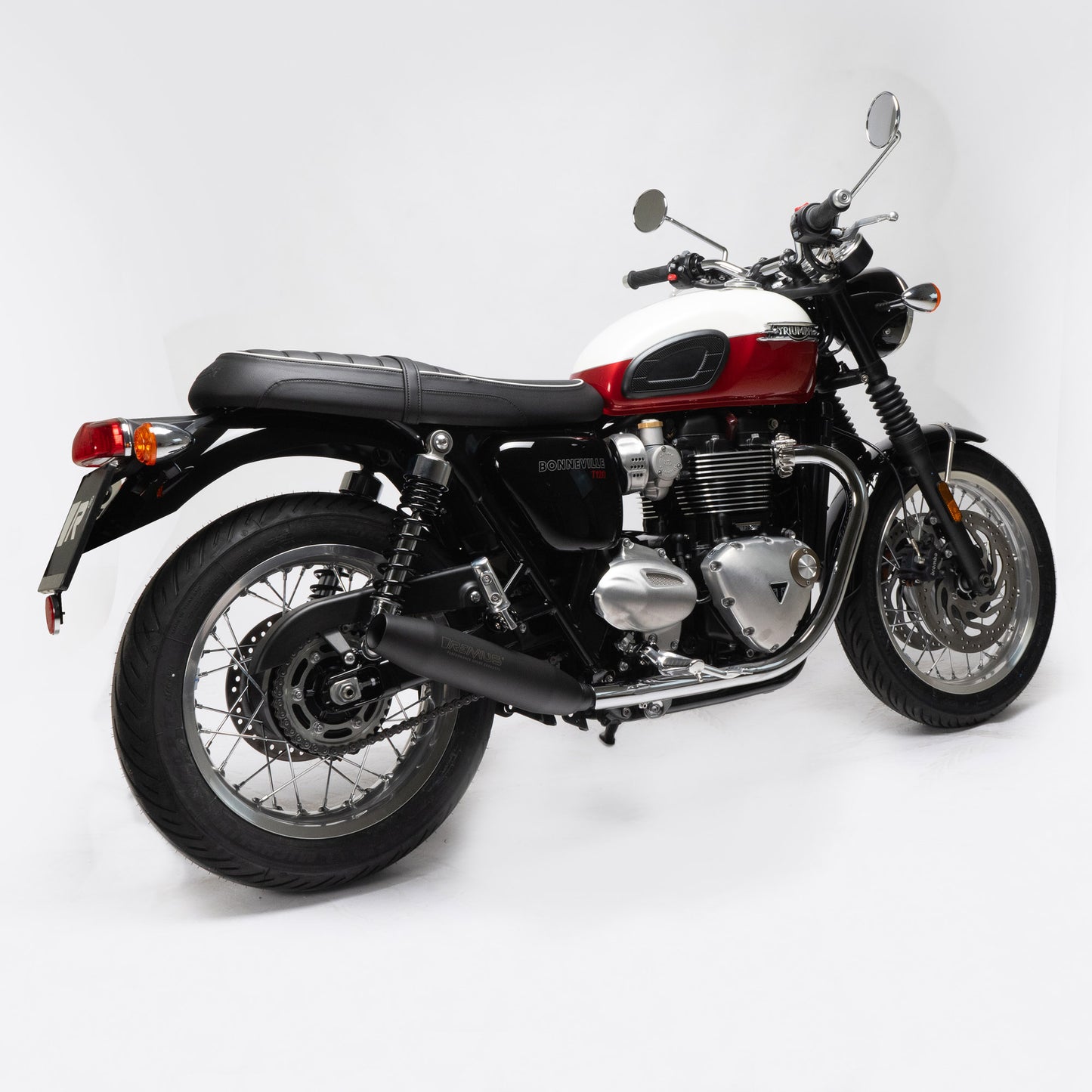 Remus Custom stainless steel black slip-ons set racing for TRIUMPH BONNEVILLE T120 2025