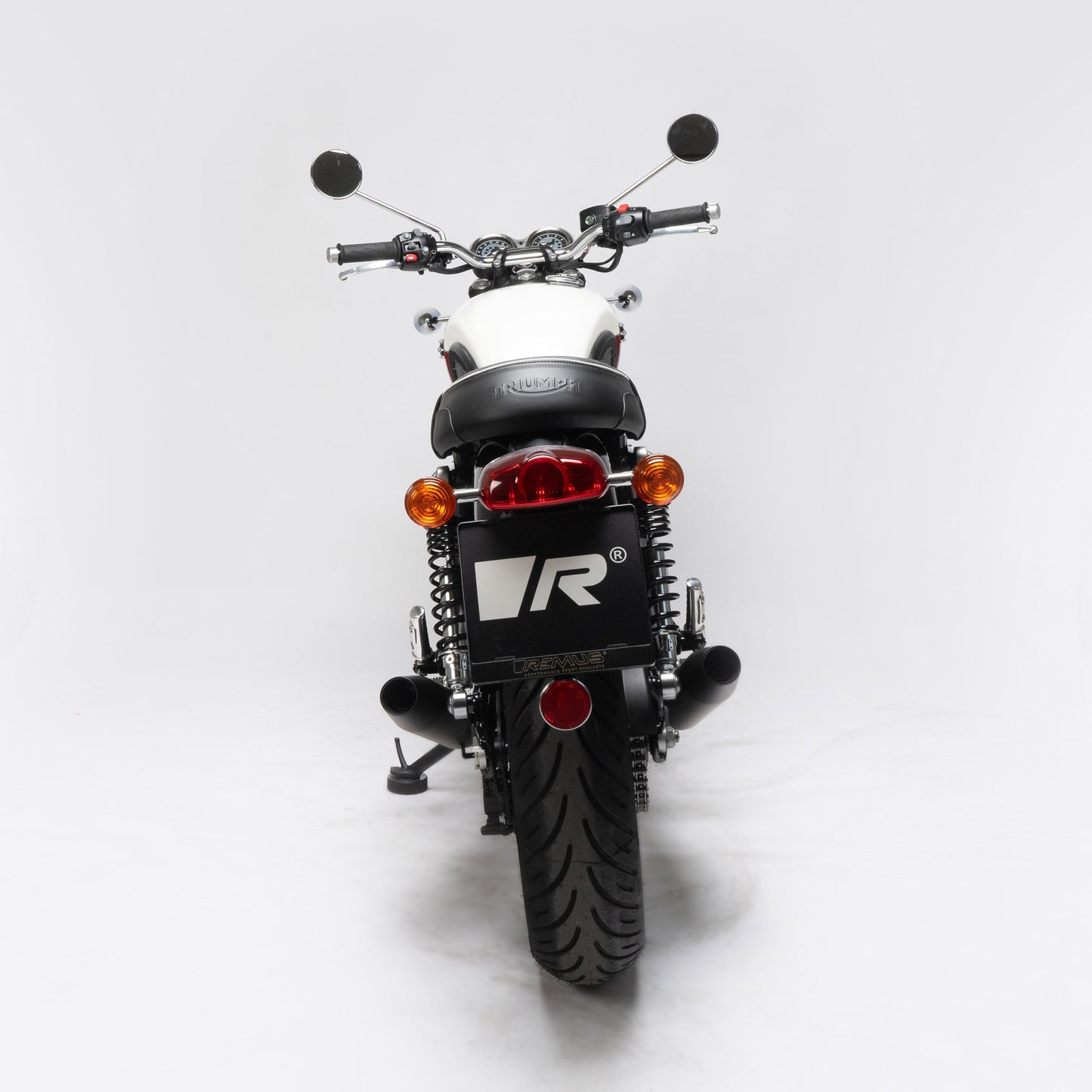 Remus Custom stainless steel black slip-ons set EC approved for TRIUMPH BONNEVILLE T120 2025