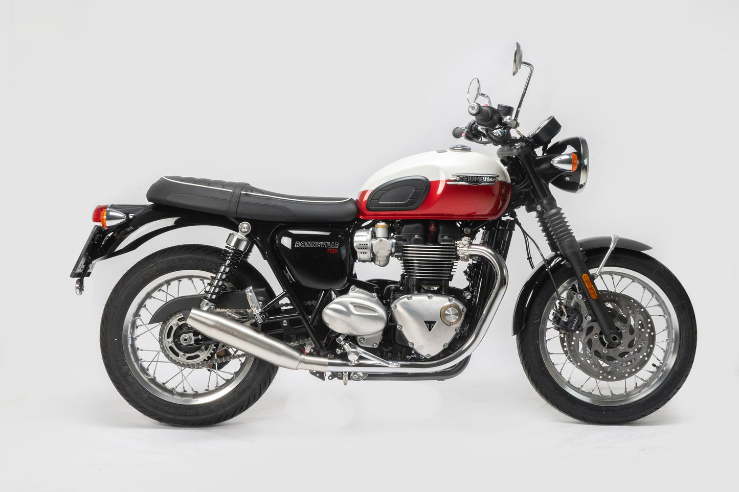 Remus Custom stainless steel matt slip-ons set EC approved for TRIUMPH BONNEVILLE T120 2025