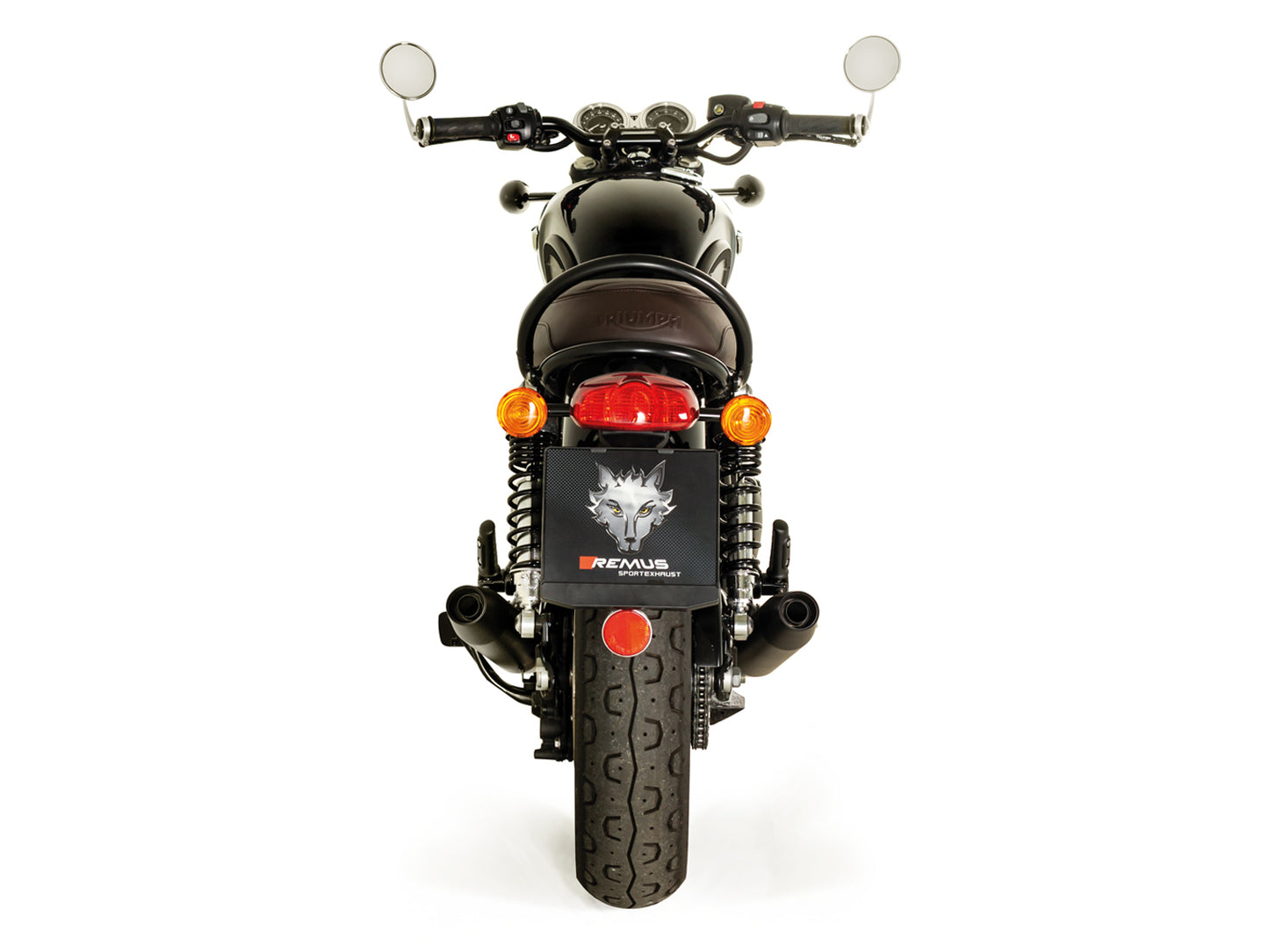 Remus Custom stainless steel black slip-ons set EC approved for TRIUMPH BONNEVILLE T120 2016-2020