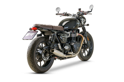 Remus Custom stainless steel matt slip-ons set EC approved for TRIUMPH STREET TWIN 2021-2023