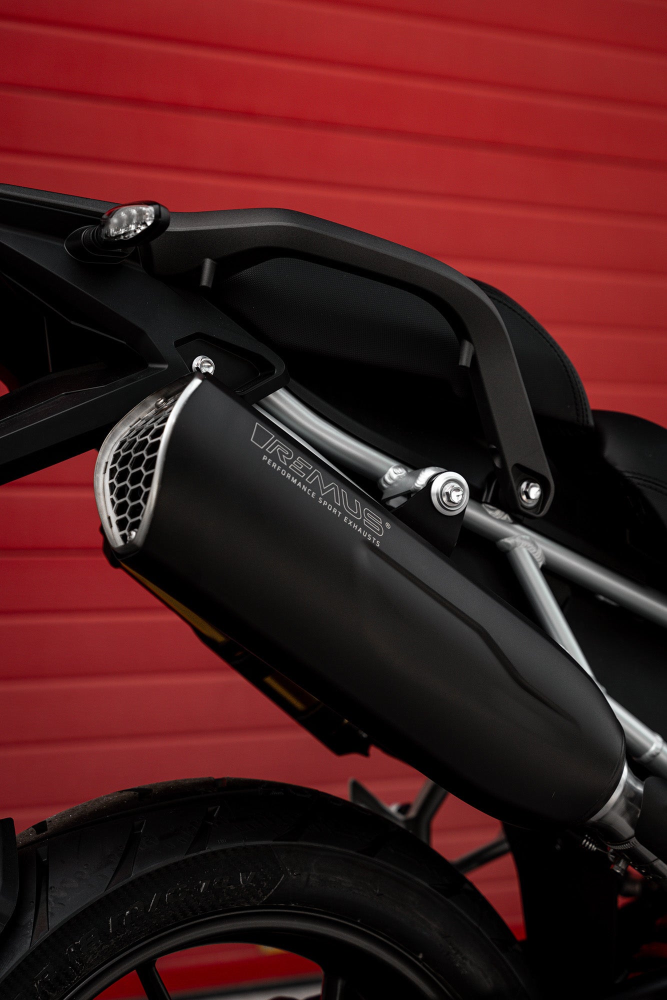 Remus Nxt stainless steel black racing slip-on for TRIUMPH TIGER 1200 GT 2023-