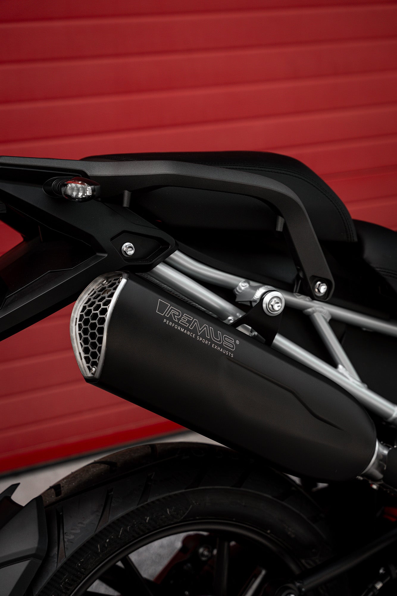 Remus Nxt stainless steel black racing slip-on for TRIUMPH TIGER 1200 GT 2023-