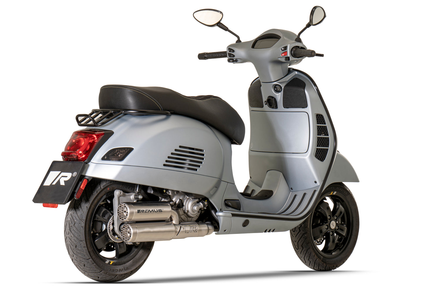 Remus Double Mesh stainless steel brushed homologated full system for VESPA GTS 300 HPE 2021-2024
