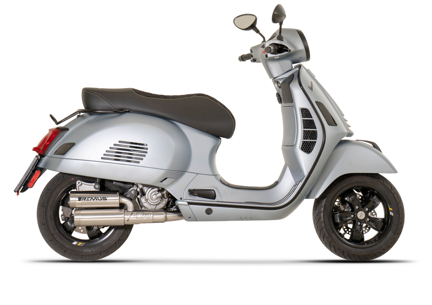 Remus Double Mesh stainless steel brushed homologated full system for VESPA GTS 300 HPE 2021-2024
