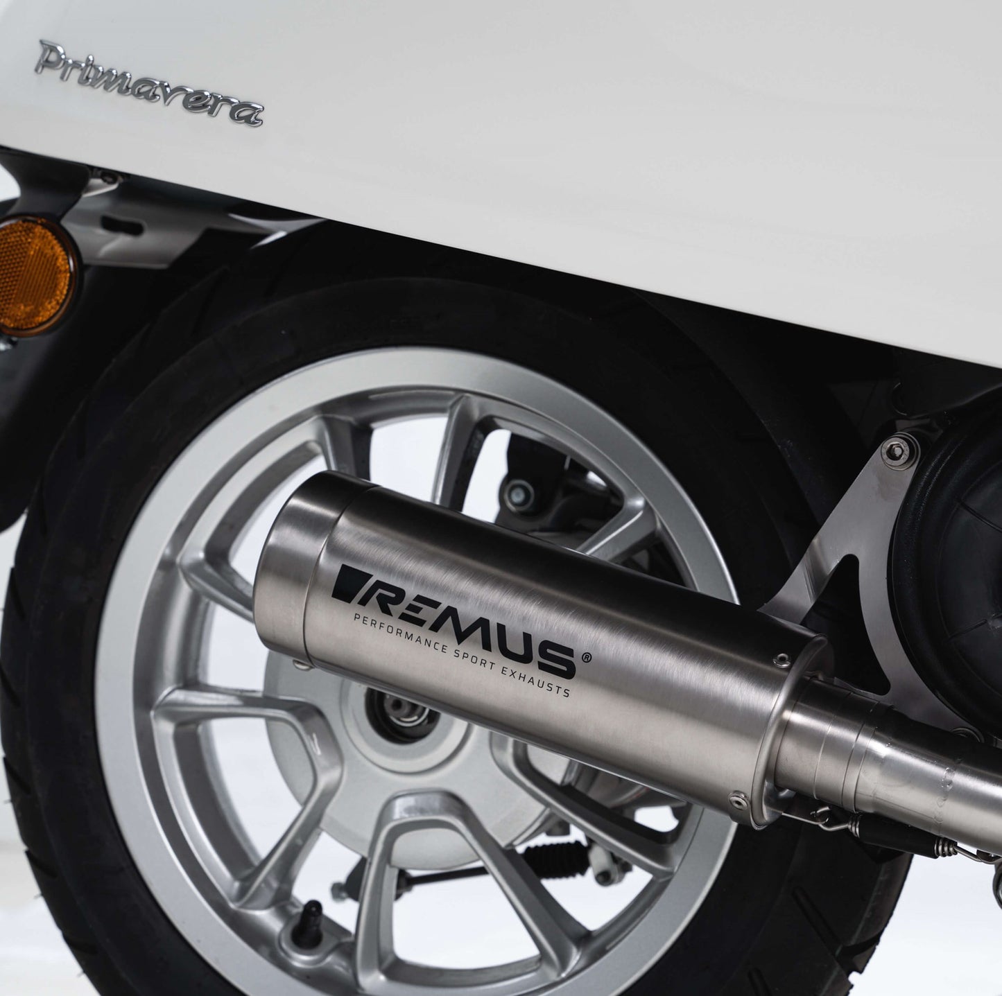 Remus Mesh stainless steel brushed racing exhaust system for VESPA 50 PRIMAVERA 2022-2024