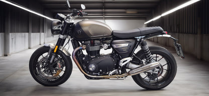 Remus Tapered stainless steel black slip-ons set racing for TRIUMPH SPEED TWIN 1200 2025