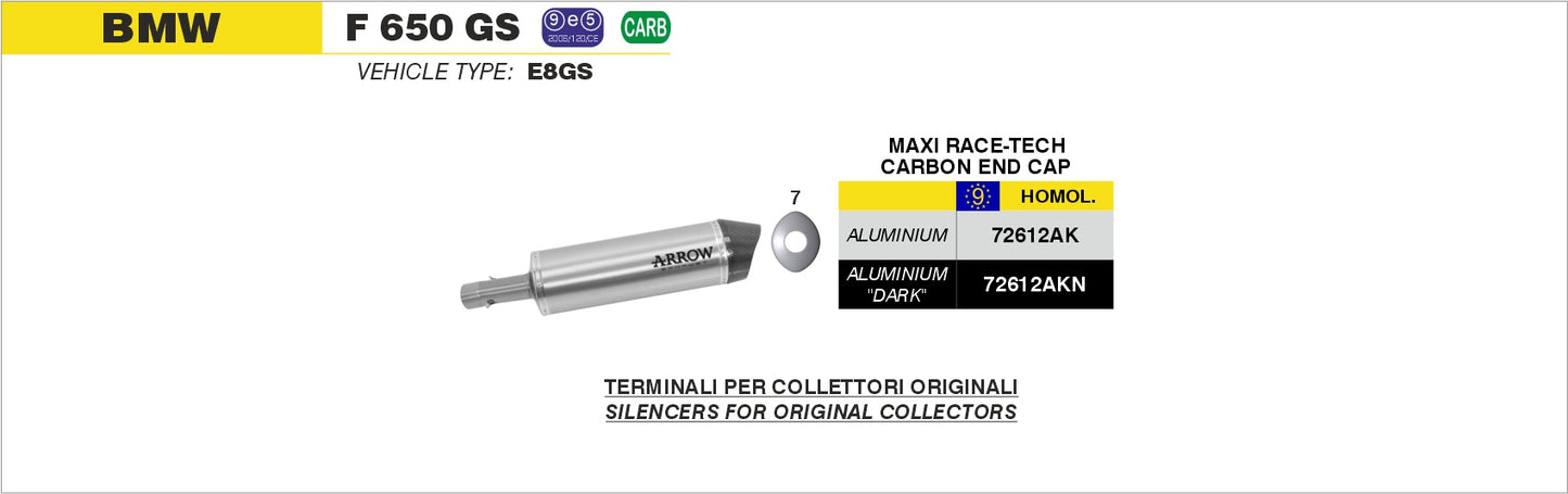Terminale Maxi Race-Tech Approved titanio con fondello carby