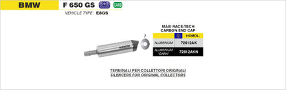 Terminale Maxi Race-Tech Approved titanio con fondello carby